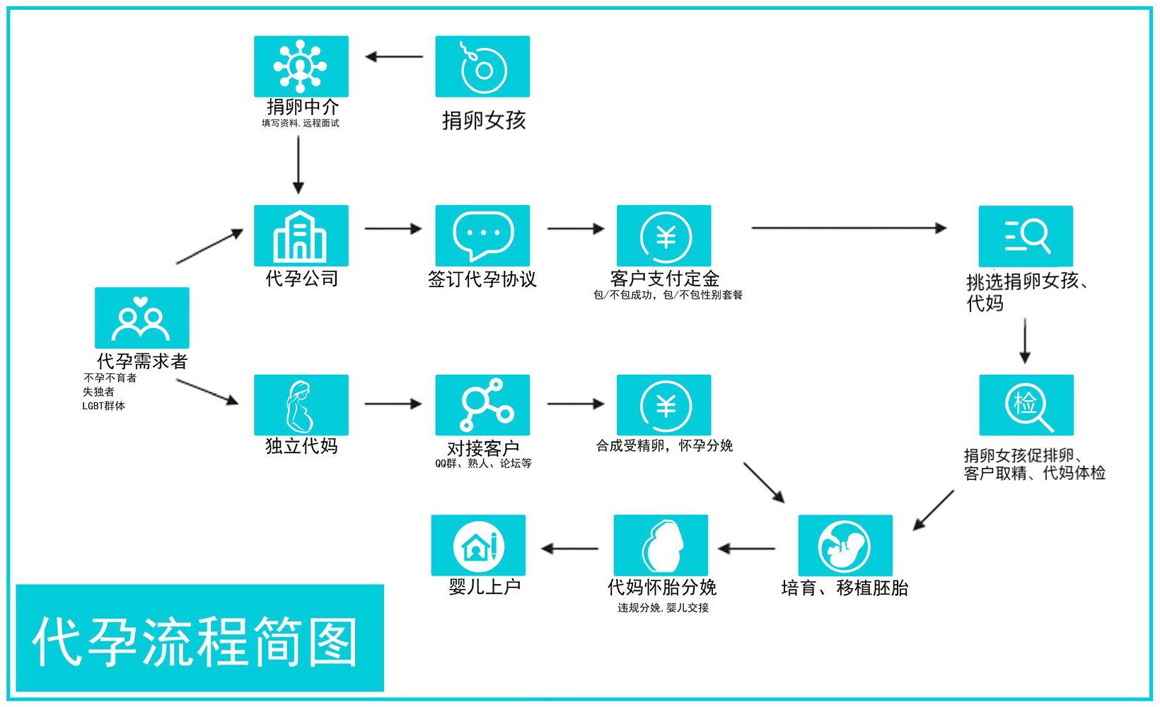 代助孕的流程图